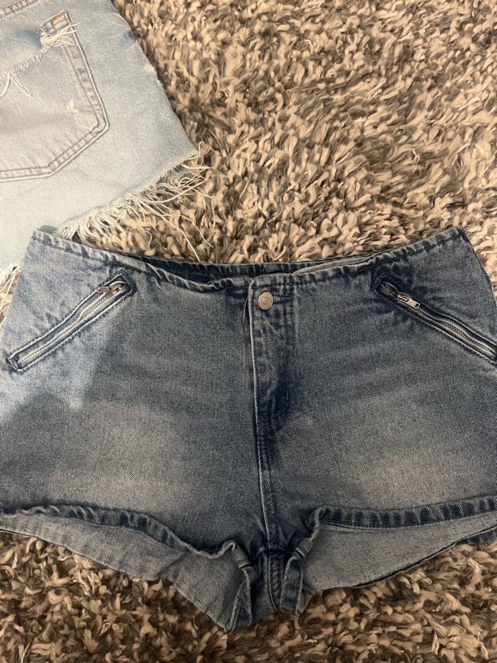 Y2K low rise jean shorts